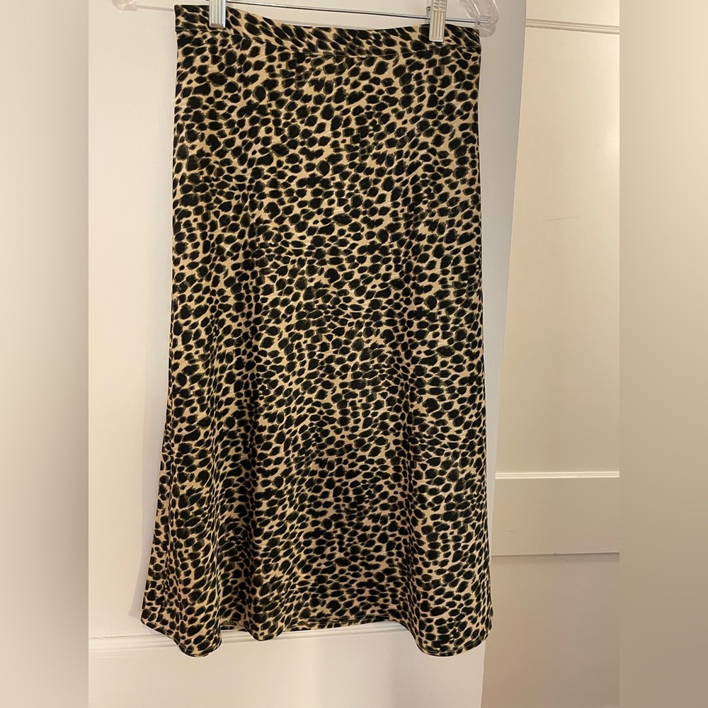 NWT J. Crew Factory leopard print midi skirt size XS